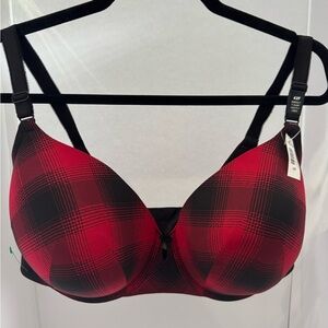 Torrid Red and Black Plaid Bra Full Coverage